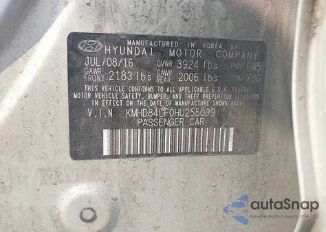 2017 Hyundai Elantra Value Edition из США, поврежденный, VIN KMHD84LF0HU255099